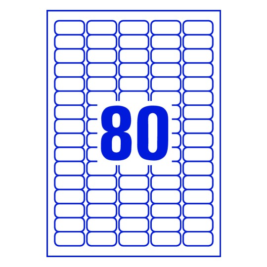 80 st. etiketter per ark.
