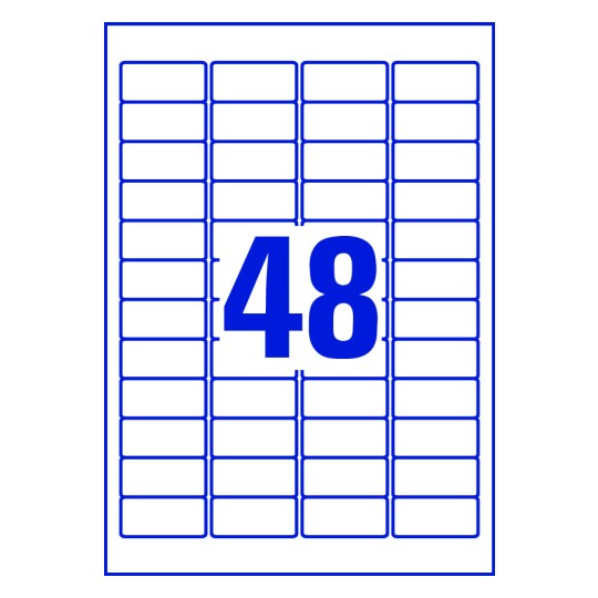 48 st. etiketter per ark.