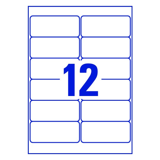 12 st. etiketter per ark.
