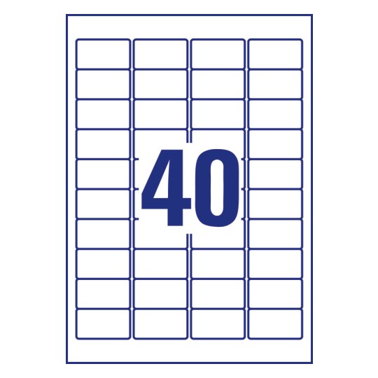 40 st. etiketter per ark.