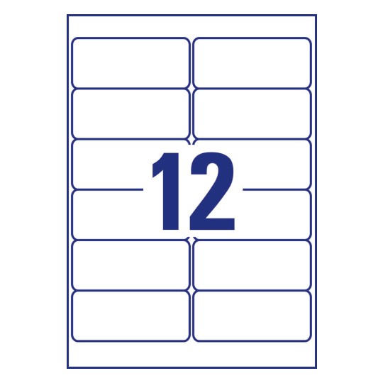 12 st. etiketter per ark.