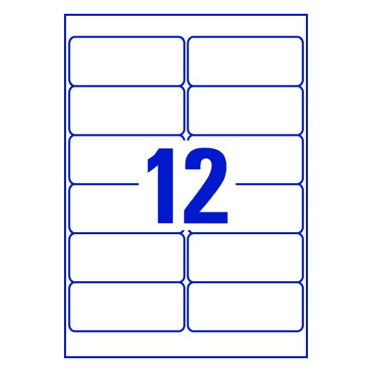12 st. etiketter per ark.