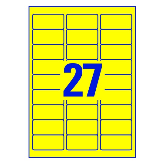 27 st. etiketter per ark.