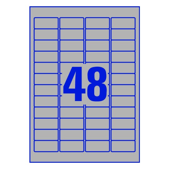 48 st. etiketter per ark.