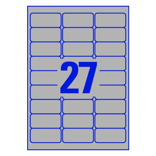 27 st. etiketter per ark.