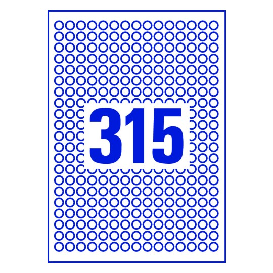 315 st. etiketter per ark.