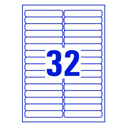 32 st. etiketter per ark.