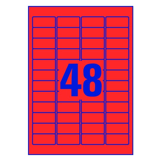 48 st. etiketter per ark.
