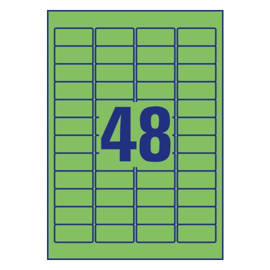 48 st. etiketter per ark.