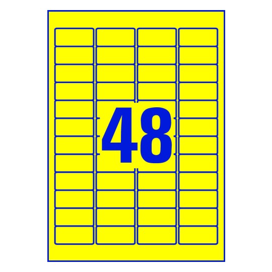 48 st. etiketter per ark.