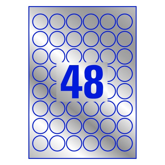 48 st. etiketter per ark.