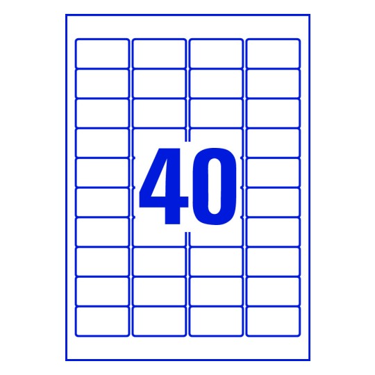 40 st. etiketter per ark.