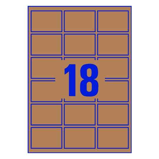 18 st. etiketter per ark.
