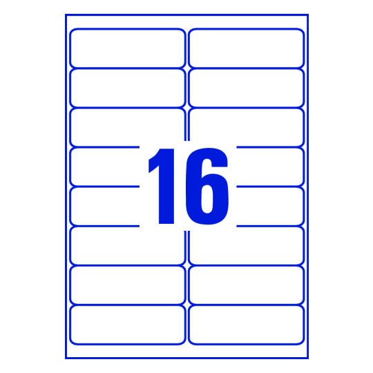 16 st. etiketter per ark.