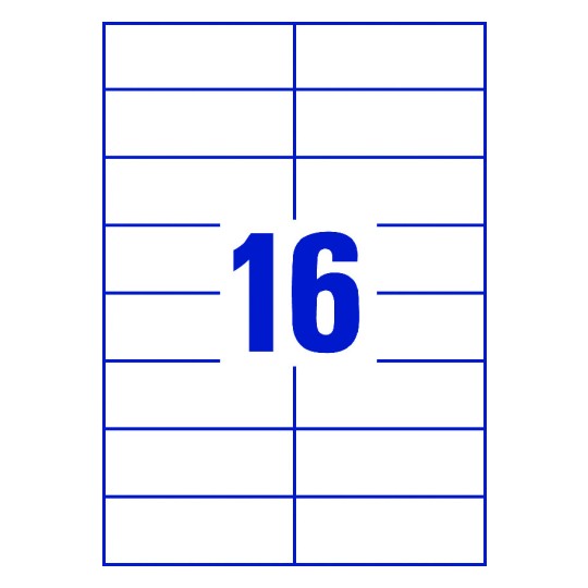 16 st. etiketter per ark.