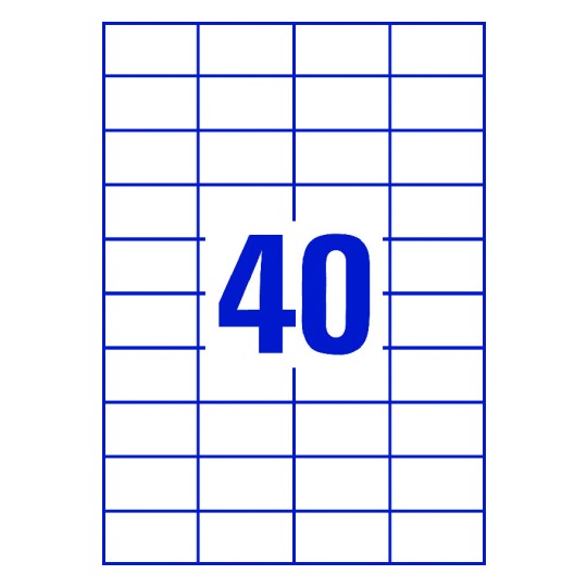 40 st. etiketter per ark.