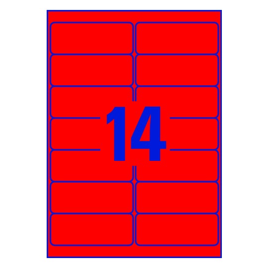 14 st. etiketter per ark.