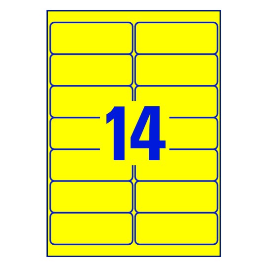 14 st. etiketter per ark.
