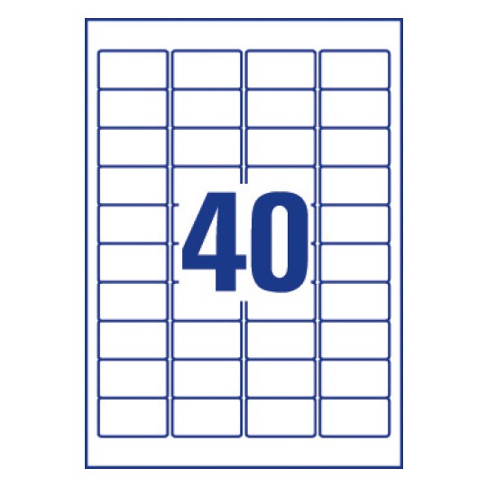 40 st. etiketter per ark.