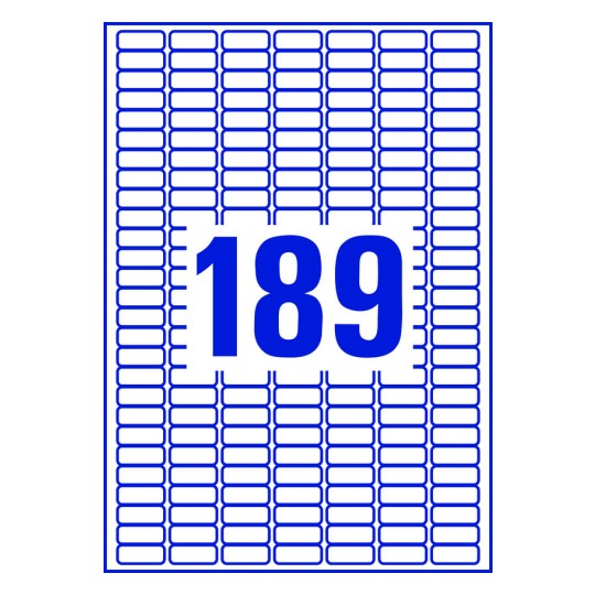 189 st. etiketter per ark.