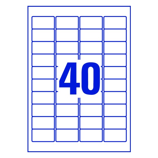 40 st. etiketter per ark.