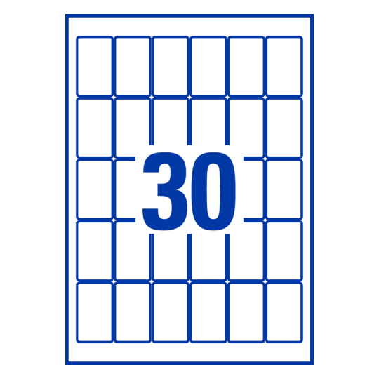 30 st. etiketter per ark.