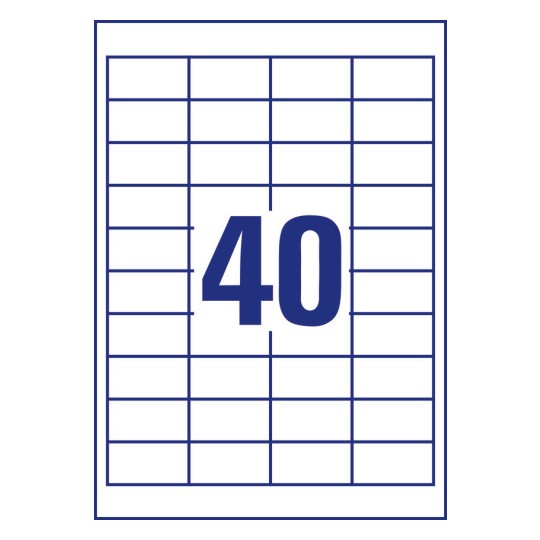 40 st. etiketter per ark.
