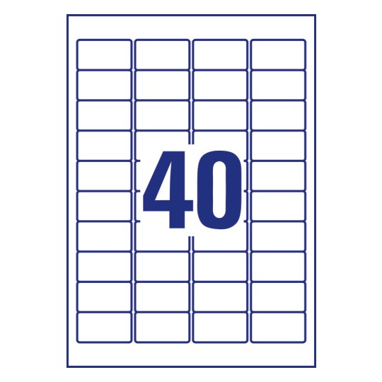 40 st. etiketter per ark.