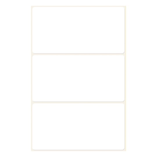 Avbildning av enskilt ark, Artikel: 3081, flerfunktionsetiketter, format: 76 x 39 mm, 3 etiketter/ark.