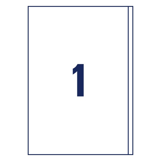 Stansritning Enkelark A4, Artikel: 3418, Universaletiketter, Format: 200 x 297 mm, 1 etikett/ark?