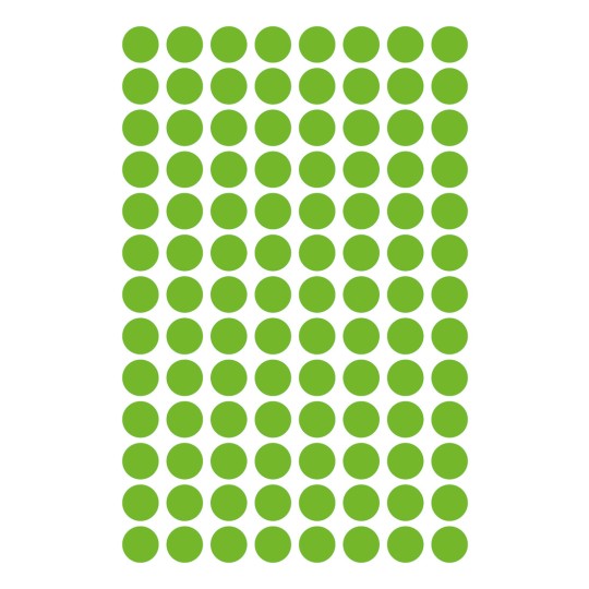 Illustration av enskilt ark, Artikel: 3592, Markörpunkter, Format: ⌀ 8 mm, 104 markörpunkter/ark.