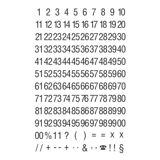 Bild enkelsida, artikel: 3721, sifferetiketter, format: 85 x 160 mm, 125 klistermärken/ark.