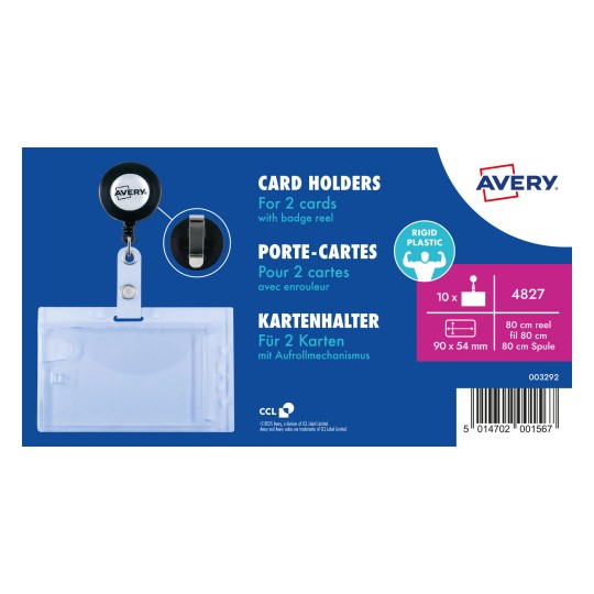 Produktbild: Avery Zweckform, Artikel: 4827, Namnbricka Dubbel Hård Box, 54 x 90 mm, 10 stycken