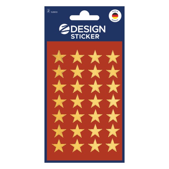 Förpackningsbild: Z-Design, Artikel: 52800, Julklistermärken, 85 x 160 mm, Liten förpackning, 56 klistermärken / 2 ark