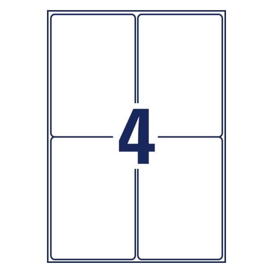 Stansritning Enskild ark A4, Artikel: 8017-300, Fraktetiketter, Format: 99,1 x 143,5 mm, 4 etiketter/ark?