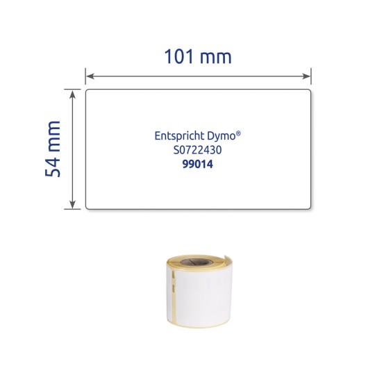 Enskild etikett, Artikel: AS0722430, rulletiketter, Format: 54 x 101 mm, 220 etiketter/rulle.