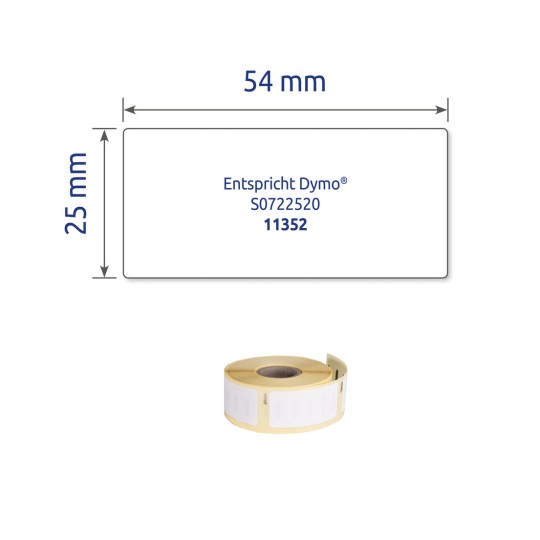Enskild bildetikett, Artikel: AS0722520, Rulletiketter, Format: 25 x 54 mm, 500 etiketter/rulle.