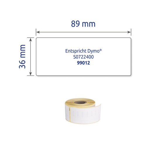 Enskild bild Etikett, Artikel: ASS0722400, Rulletiketter, Format: 36 x 89 mm, 260 etiketter/rulle.