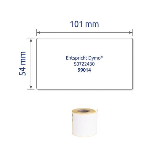 Enskild avbildning Etikett, Artikel: ASS0722430, Rulletiketter, Format: 54 x 101 mm, 110 etiketter/rulle?