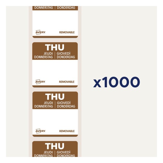 Bilden visar ett ark med avtagbara etiketter med texten "TOR" och översättningar på flera språk. Det finns flera etiketter på arket och en anteckning med texten "x1000".