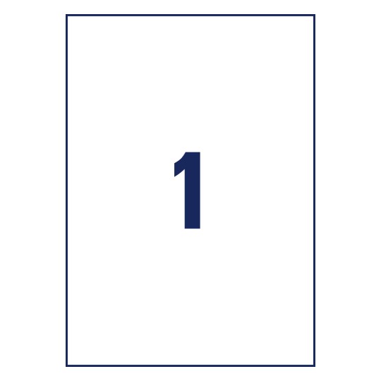 Stansritning enkelark A4, Artikel: J8567-25, fraktetiketter, format: 210 x 297 mm, 1 etikett/ark.