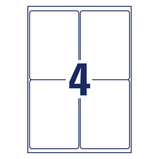 Stansritning för enstaka ark A4, Artikel: L4774REV-20, Väderbeständiga etiketter, avtagbara, Format: 99,1 x 139 mm, 4 etiketter/ark?