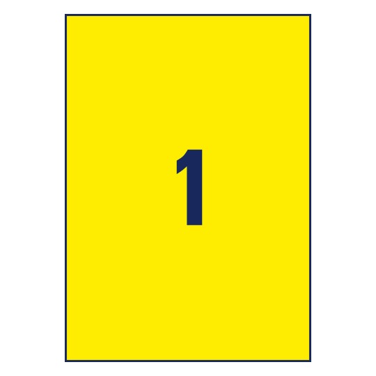 Stansritning Enskilt ark A4, Artikel: L6111-20, Väderbeständiga folieetiketter, Format: 210 x 297 mm, 1 etikett/ark?
