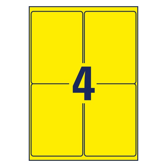 Stansritning Enkeltark A4, Artikel: L6127-20, Väderbeständiga folieetiketter, Format: 99,1 x 139 mm, 4 etiketter/ark?
