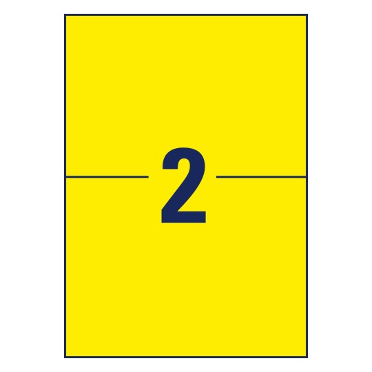 Stansritning enskilt ark A4, Artikel: L6130-20, Väderbeständiga folieetiketter, Format: 210 x 148 mm, 2 etiketter/ark