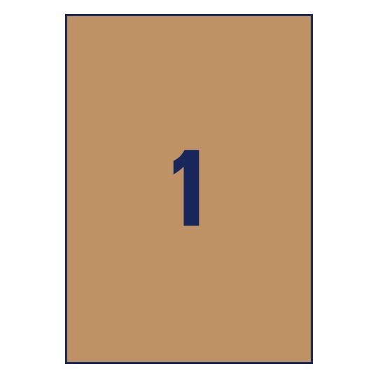 Stansritning, enskilt ark A4, Artikel: L7109-25, Naturligt bruna etiketter, Format: 210 x 297 mm, 1 etikett/ark?