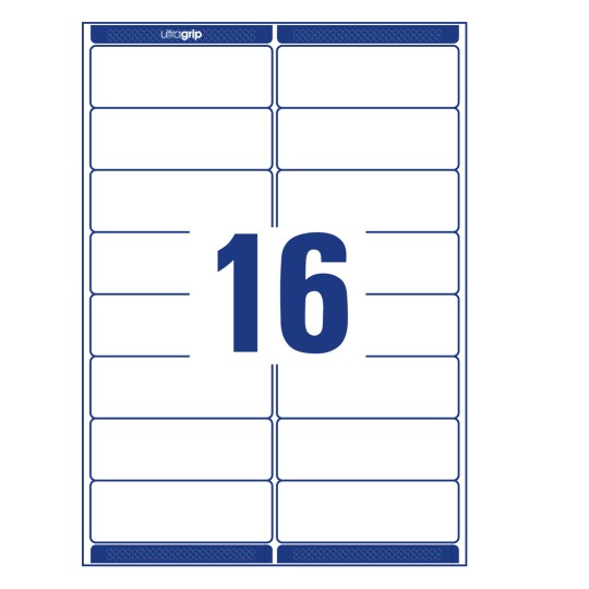 Stansritning Enkelark A4, Artikel: L7162-100, Adressetiketter, Format: 99,1 x 33,9 mm, 16 etiketter/ark.