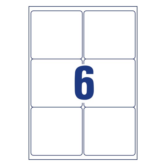 Stansritning Enkelark A4, Artikel: L7166B-100, Fraktetiketter, Format: 99,1 x 93,1 mm, 6 etiketter/ark.