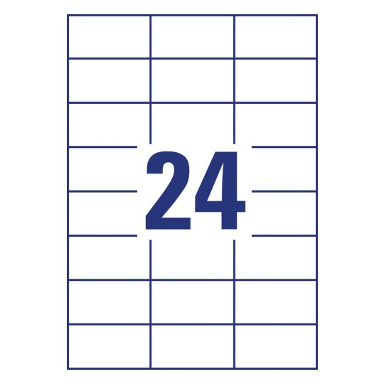 Stansritning Enskilt ark A4, Artikel: L7181-100, Format: 70 x 37 mm, 24 etiketter/ark?