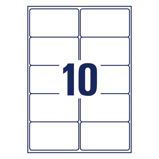 Stansritning Enskilt ark A4, Artikel: LR7173-100, Återvinningsadressetiketter, Format: 99,1 x 57 mm, 10 etiketter/ark